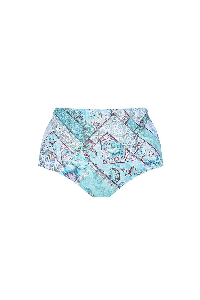 Ghost mannequin blue high waisted bikini bottoms