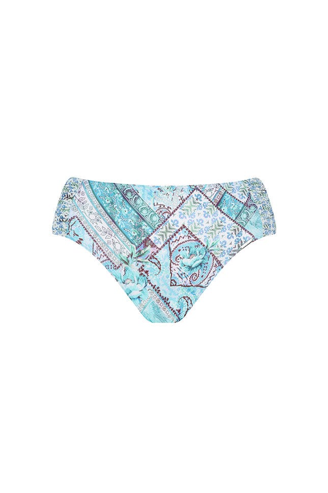 Ghost mannequin blue patchwork bikini bottoms