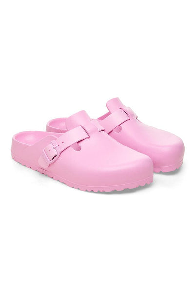 Plus size women slides in light pink with covered toe