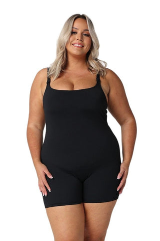 Chlorine Resistant Black Boyleg One Piece