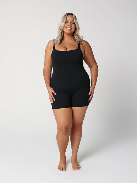 Chlorine Resistant Black Boyleg One Piece