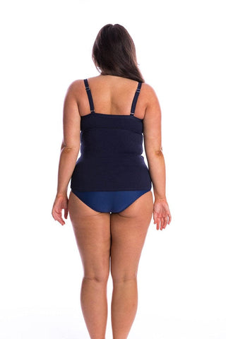 Honey Comb Navy Underwire Tankini