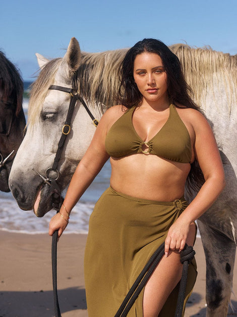 Honey Comb Zanzibar Maxi Split Skirt