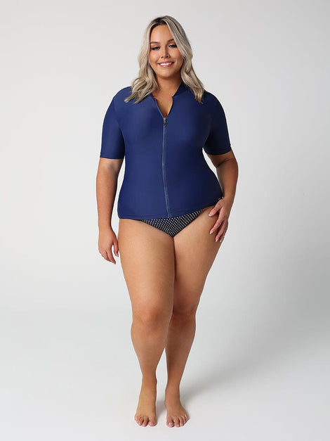 Navy Short Sleeve Rash Vest