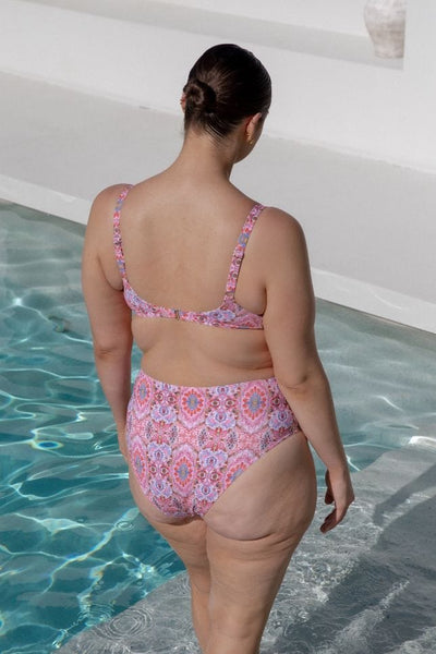 amalfi pink underwire swim bra plus size women's