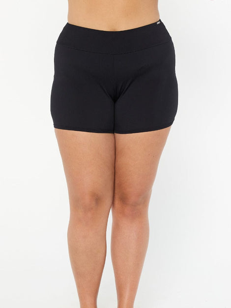 Chlorine Resistant Black Boyleg Tight Swim Shorts
