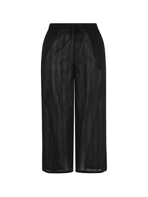 Black Cotton Beach Pants