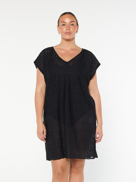 Mesh Beach Cover Up Black