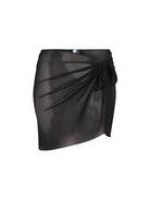 black mesh tie side short skirt