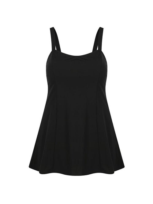 black chlorine resistant swim dress