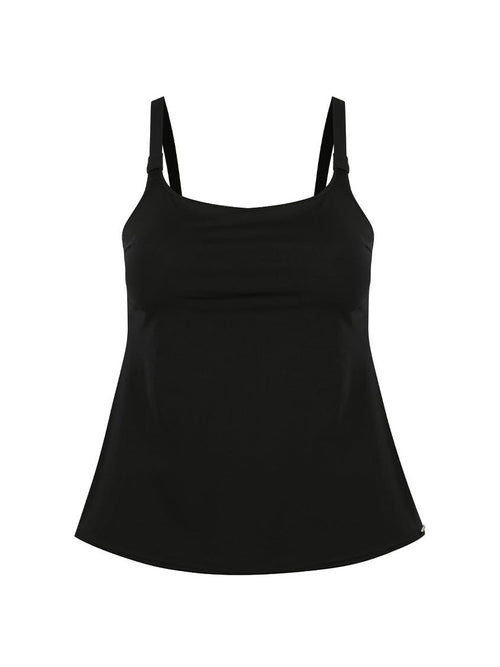 chlorine resistant black tank tankini top