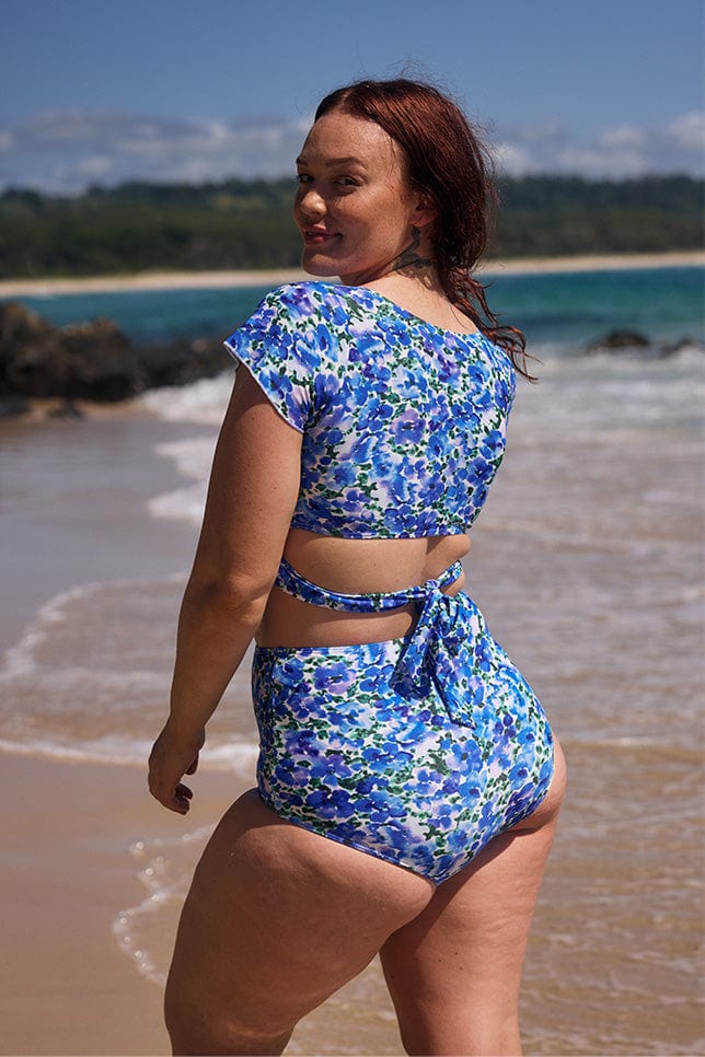 Pansy Wrap Crop Bikini Top