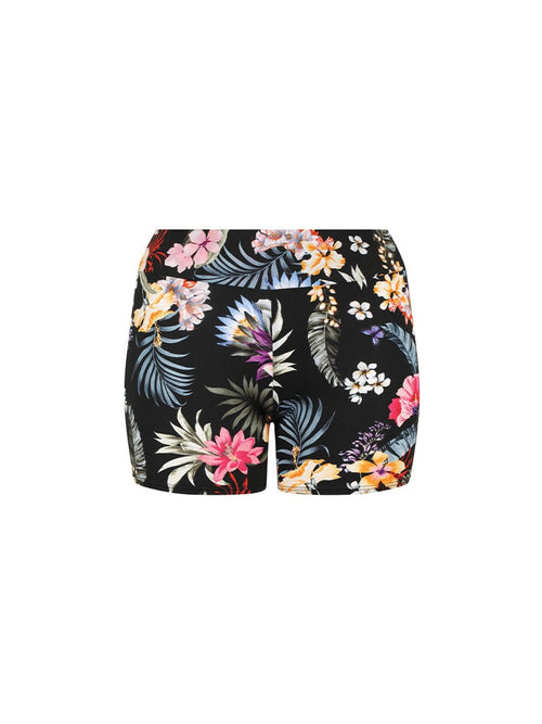 black floral women's boyleg short
