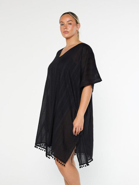Black Cotton Kaftan