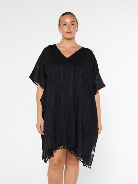 Black Cotton Kaftan