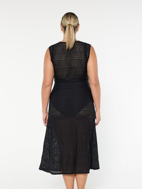 Black Maxi Mesh Dress