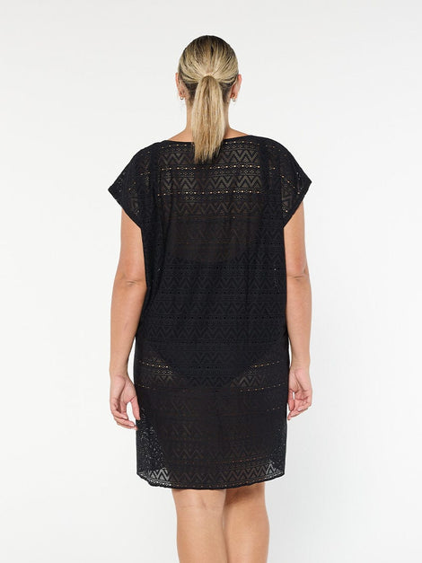 Mesh Beach Cover Up Black