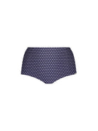 navy polka dot high waist bikini bottom