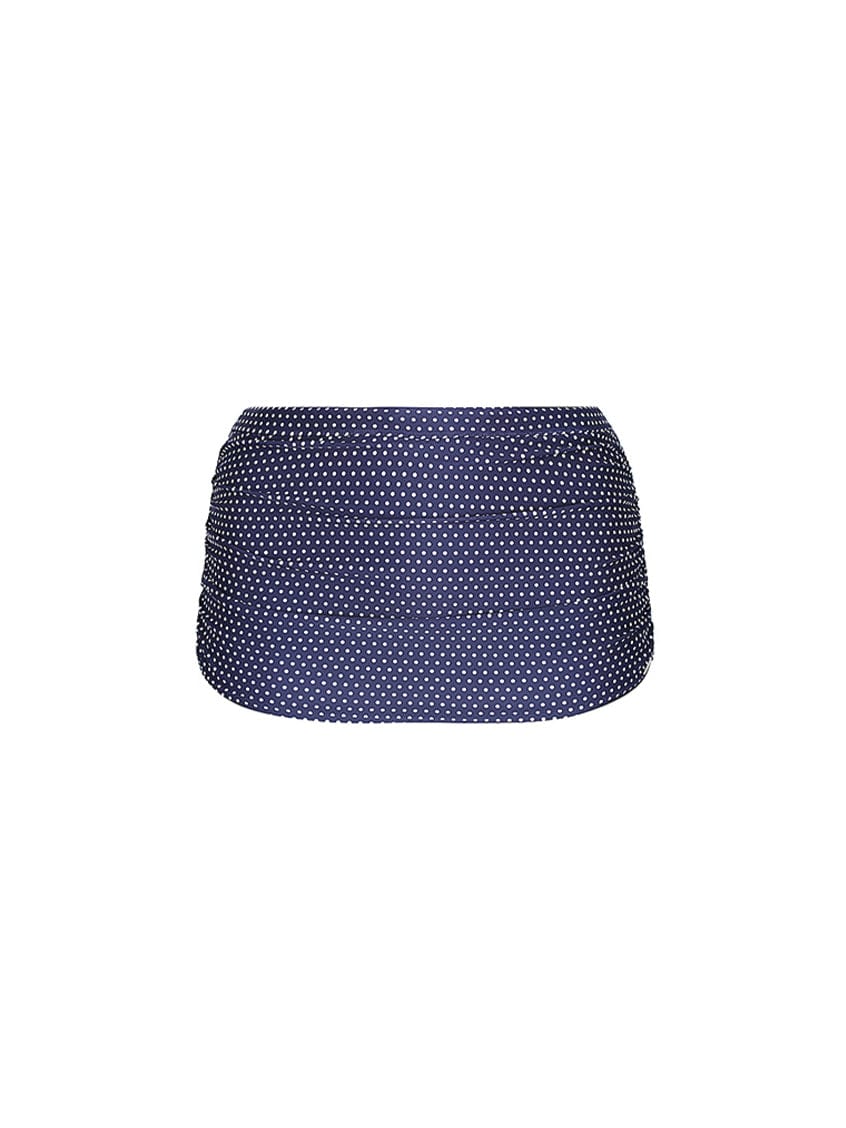 navy polka dot skirted pant