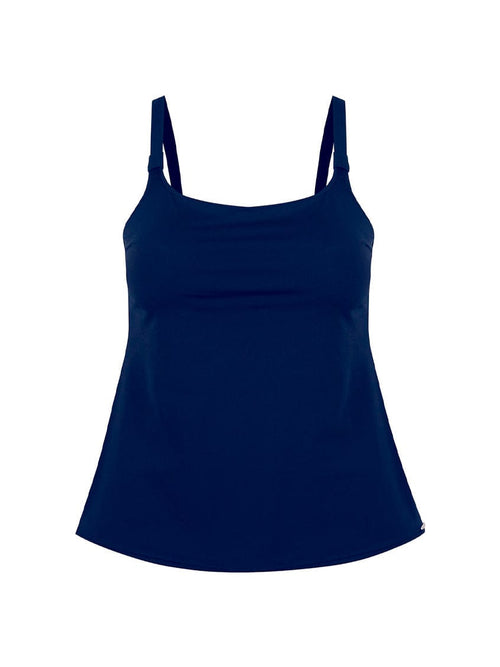 Ghost mannequin of chlorine resistant navy tank tankini top