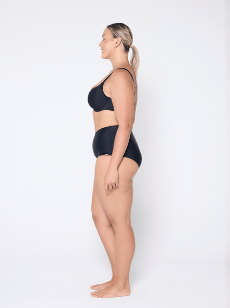 Plain Black Underwire Bikini Top