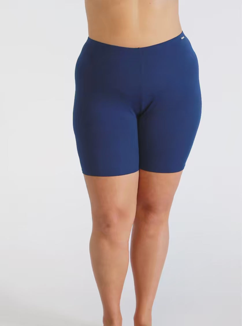 Curve model in studio wearing chlorine resistant bike pant shorts