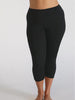 Model in studio wearing 3/4 swim pant in chlorine resistant