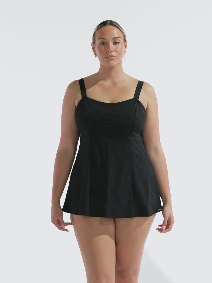 Chlorine Resistant Black Swim Dress No Pant