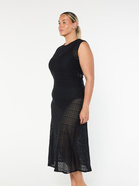 Black Maxi Mesh Dress