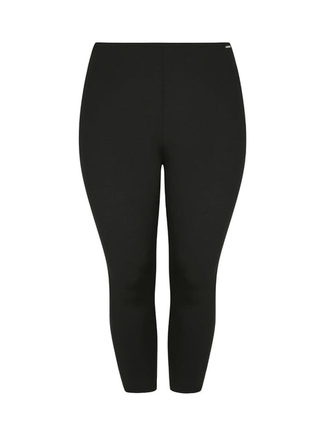 Chlorine Resistant Black 3/4 Tight Swim Leggings