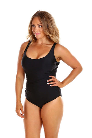 Black Scooped Underwire One Piece