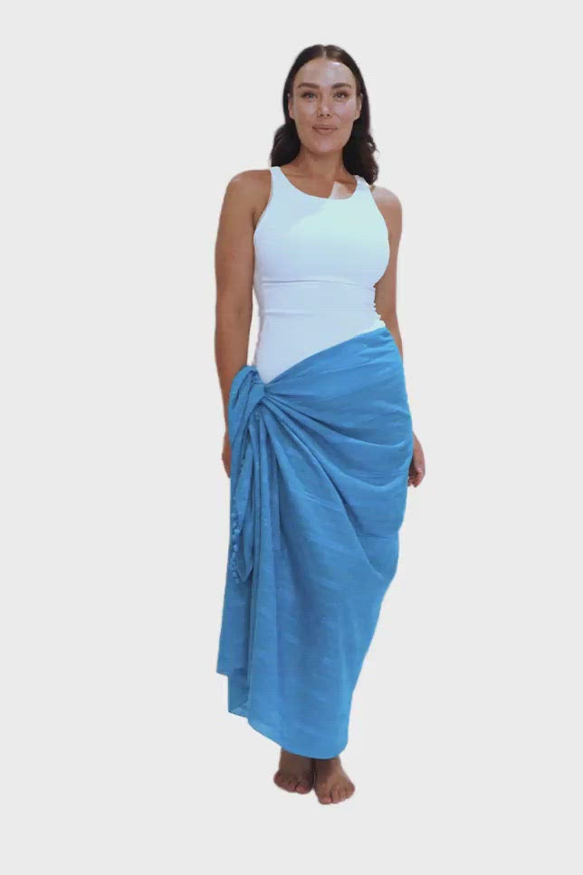 blue beach sarong cover up