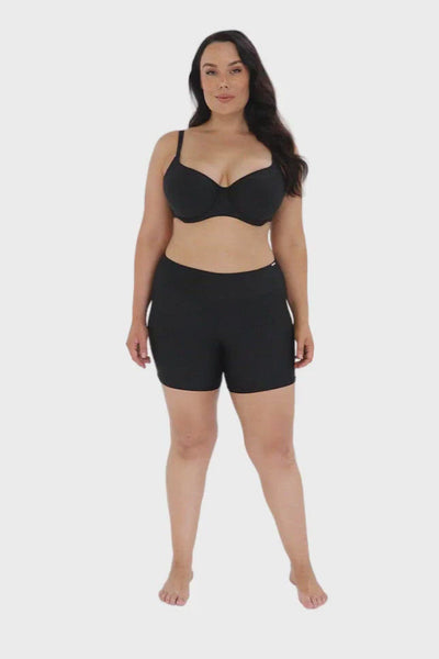 plus size black boyleg shorts