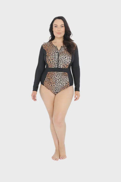 Leopard Sustainable Long Sleeve One Piece