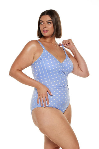 Vintage Dots Chlorine Resistant Crossover One Piece