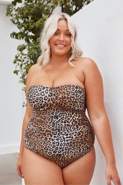 plus size one piece swimsuit leopard