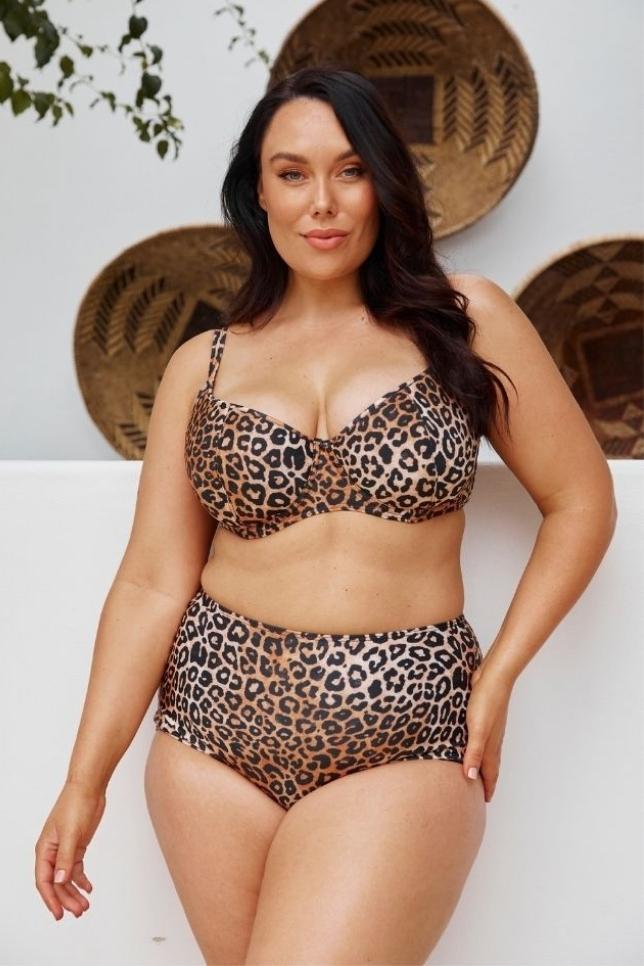 animal print plus size swim bra