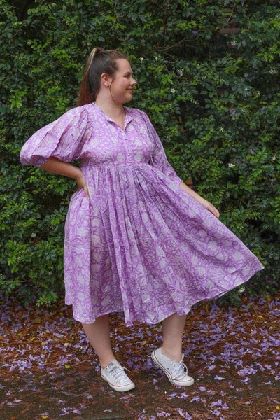 plus size lilac boho beach dress