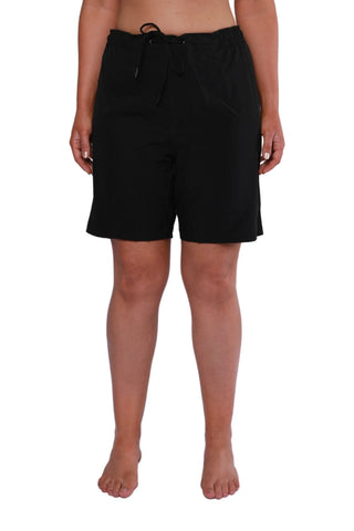 Plain Black Luxe Sport Stretch Board Shorts