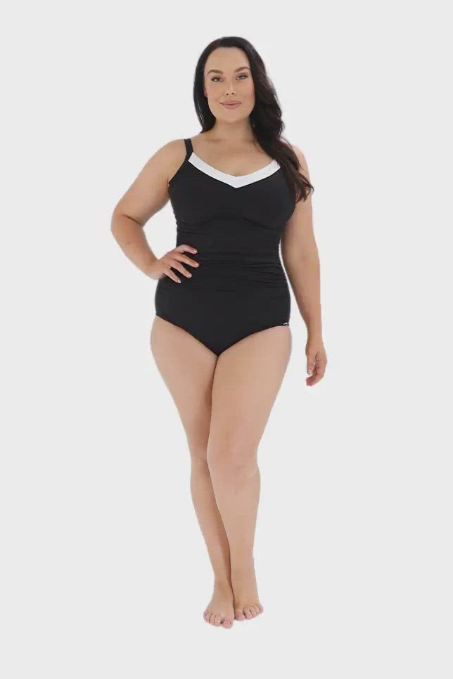 black underwire plus size one piece