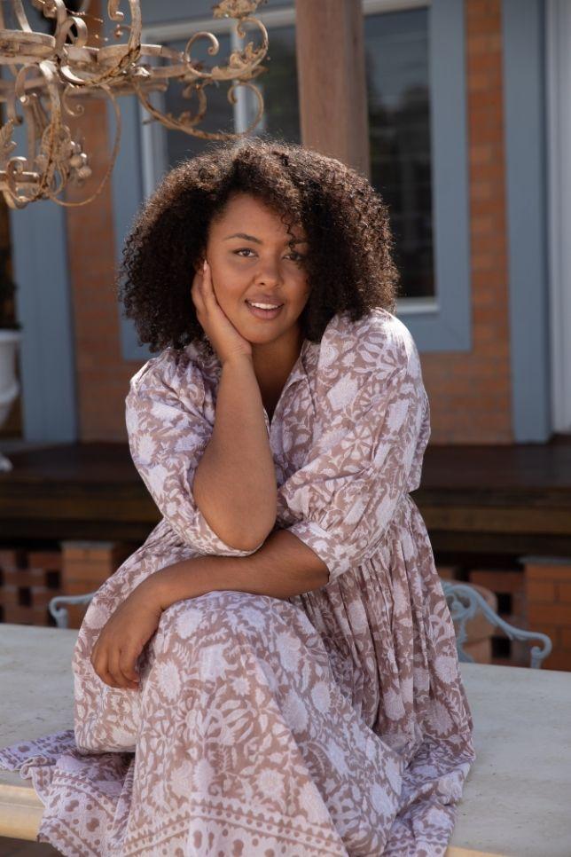 taupe cotton beach dress plus size