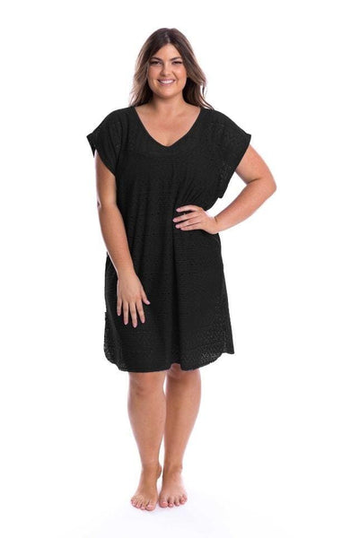 Mesh Beach Cover Up Black