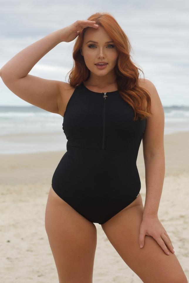 black one piece bathers