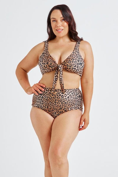 supportive leopard reversible bikini top