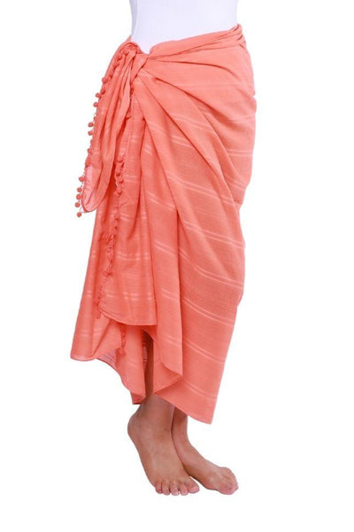 plus size coral cotton sarong skirt